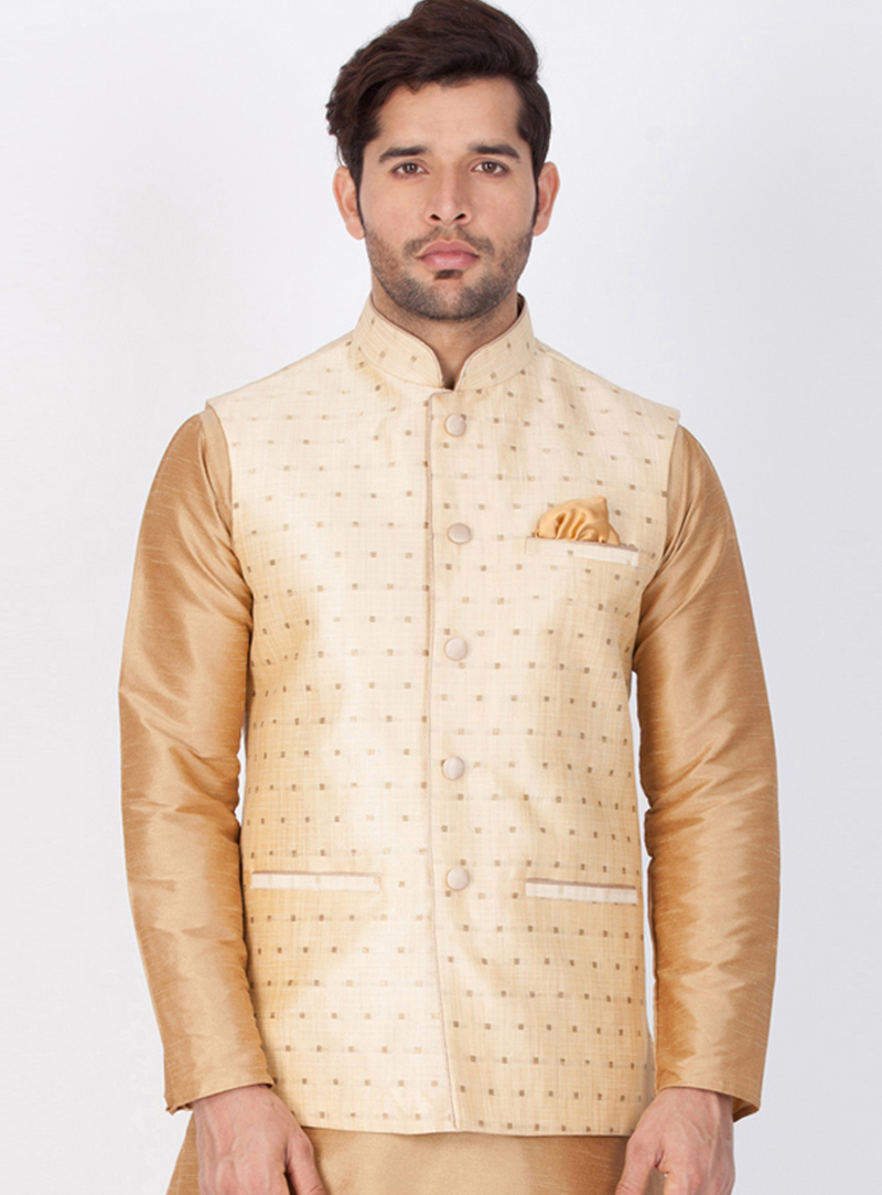 Golden Cotton Readymade Jacket 143229