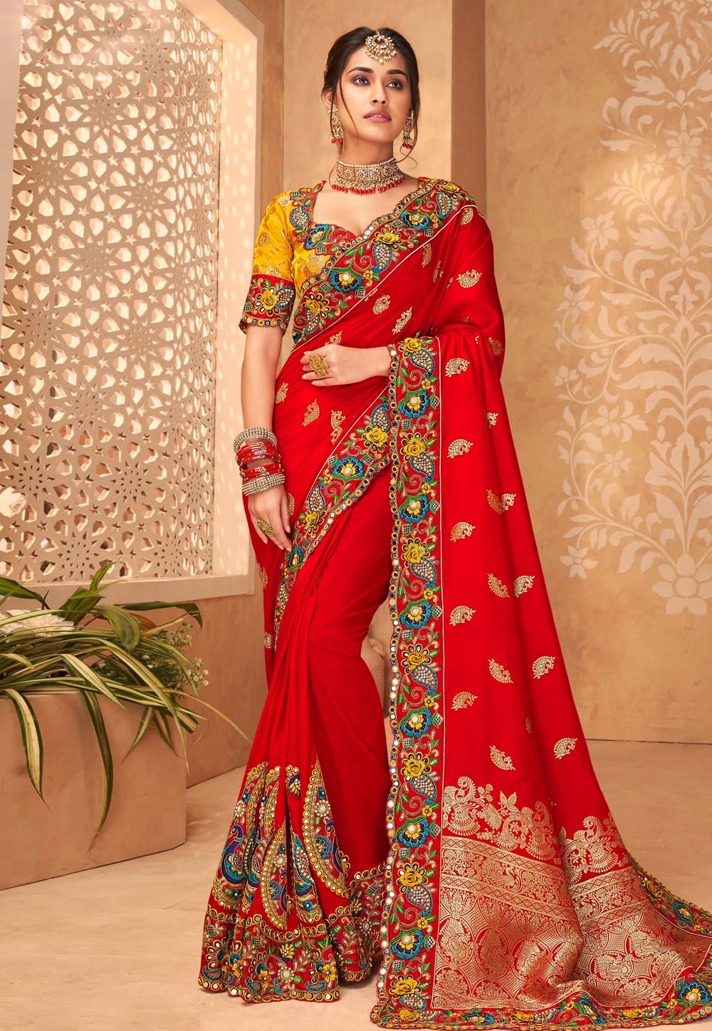 Red Silk Saree With Blouse 271665
