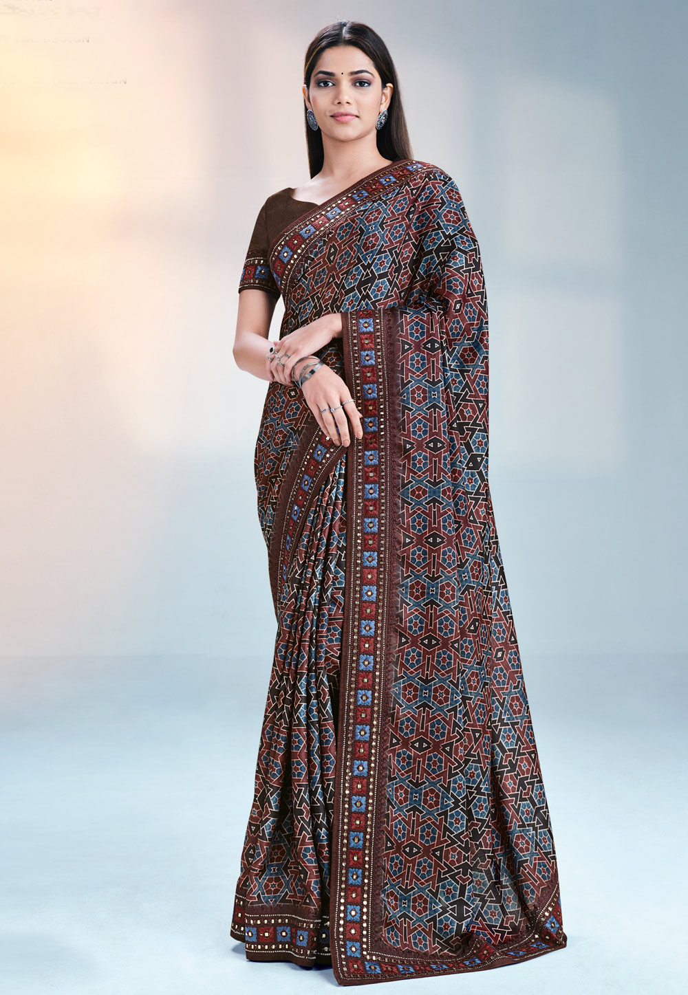 Brown Silk Saree With Blouse 248014