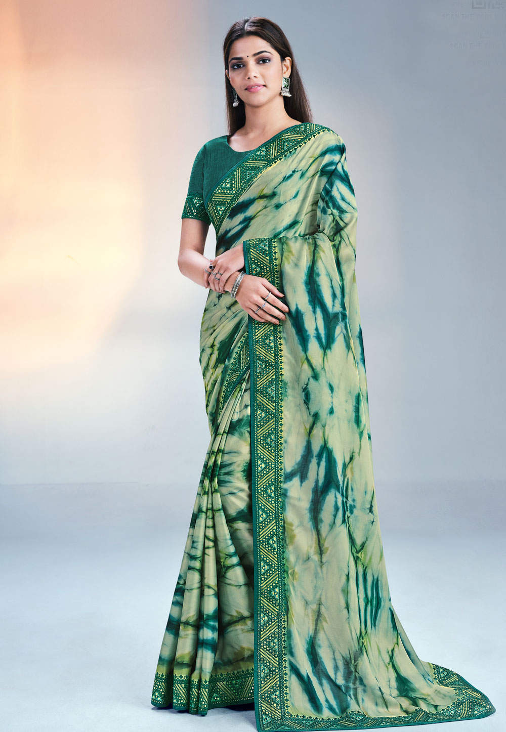 Light Green Silk Saree With Blouse 248017