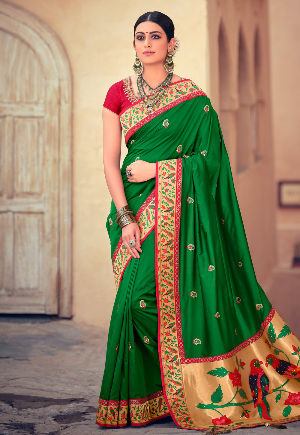 Green Silk Paithani Saree 236398