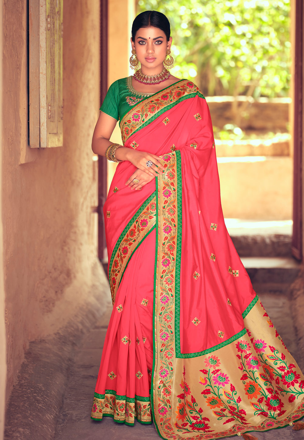 Pink Silk Paithani Saree 236399