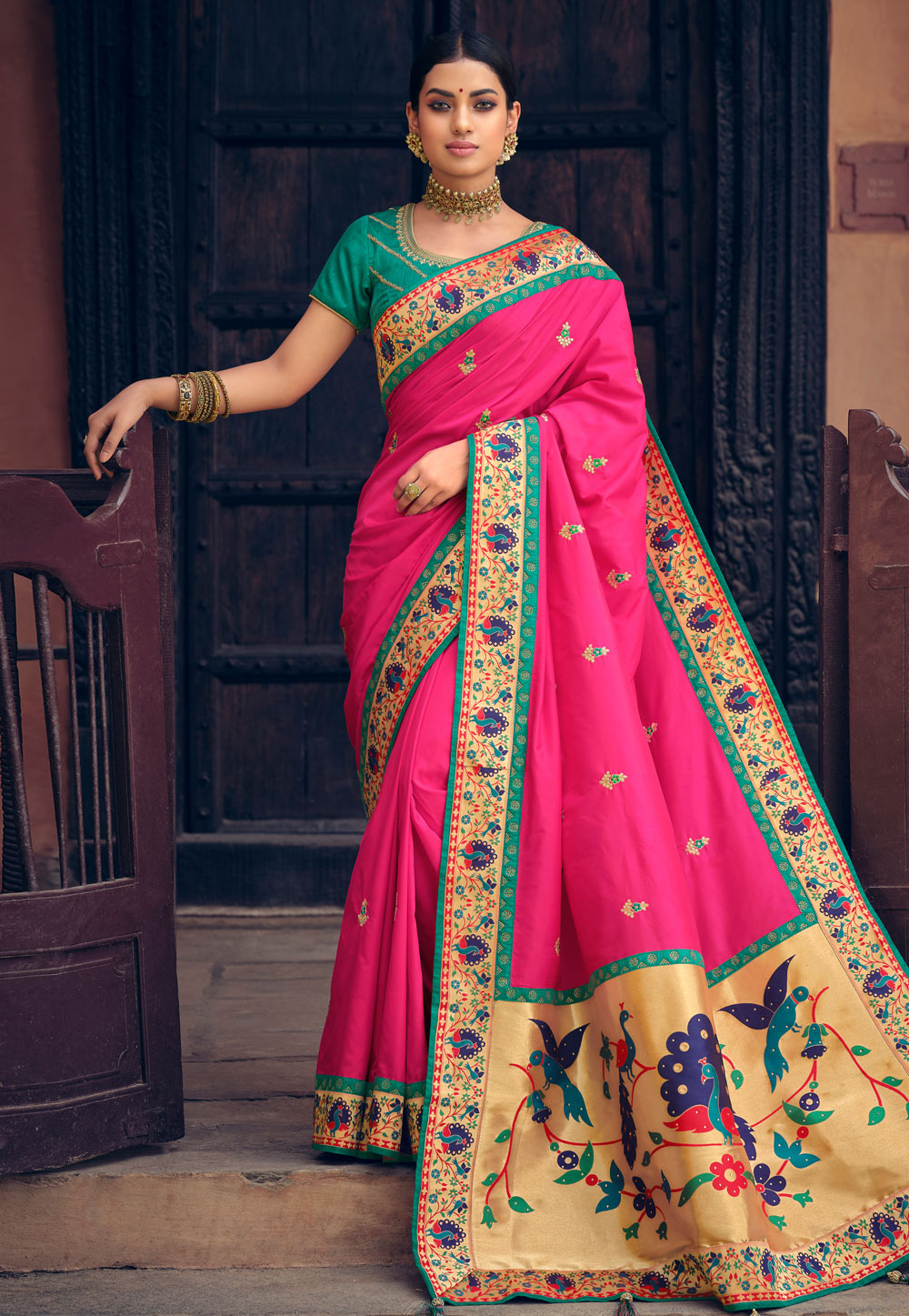 Pink Silk Paithani Saree 236401