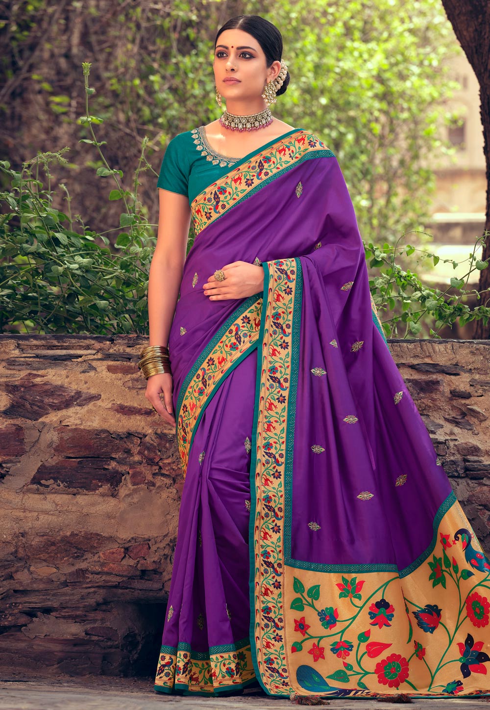 Purple Silk Paithani Saree 236404