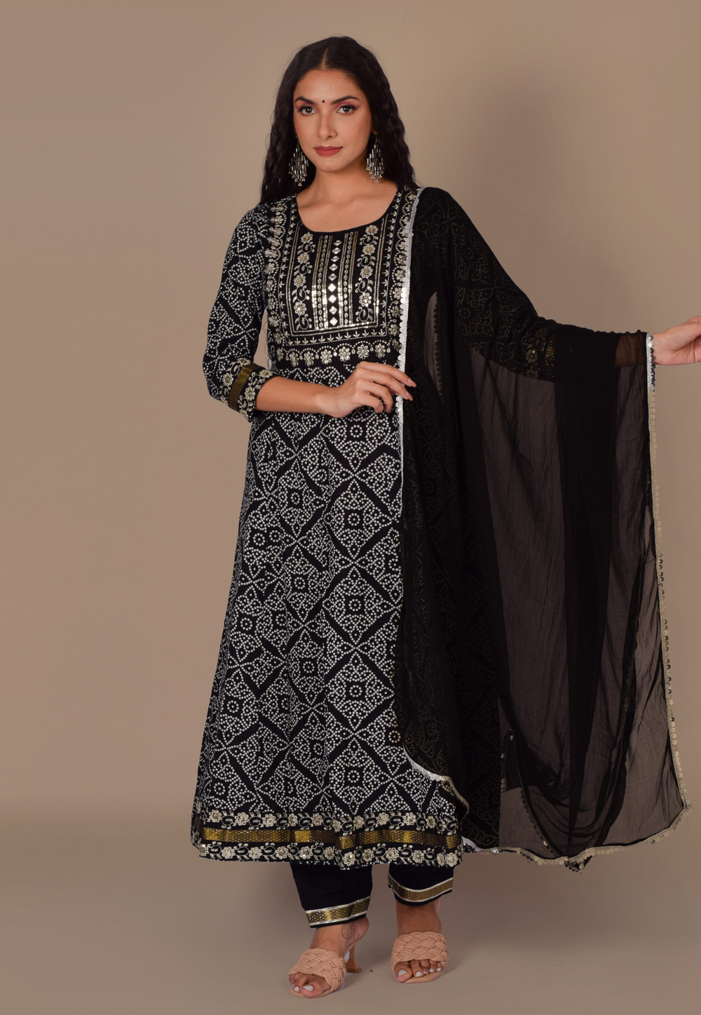 Black Rayon Readymade Pant Style Suit 249934