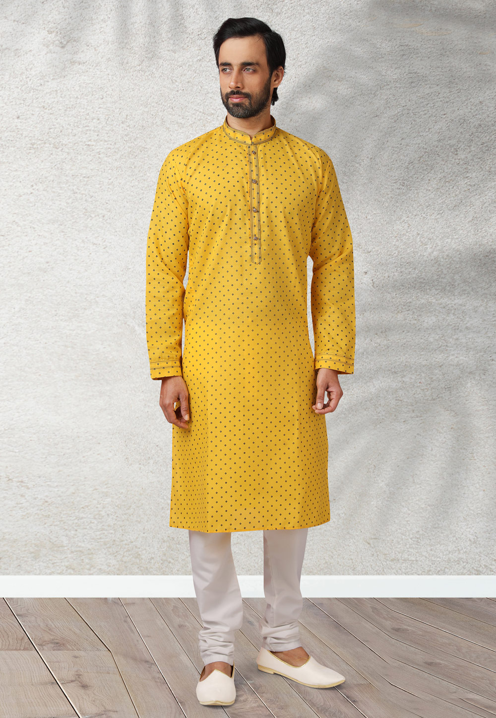 Yellow Cotton Kurta Pajama 239014