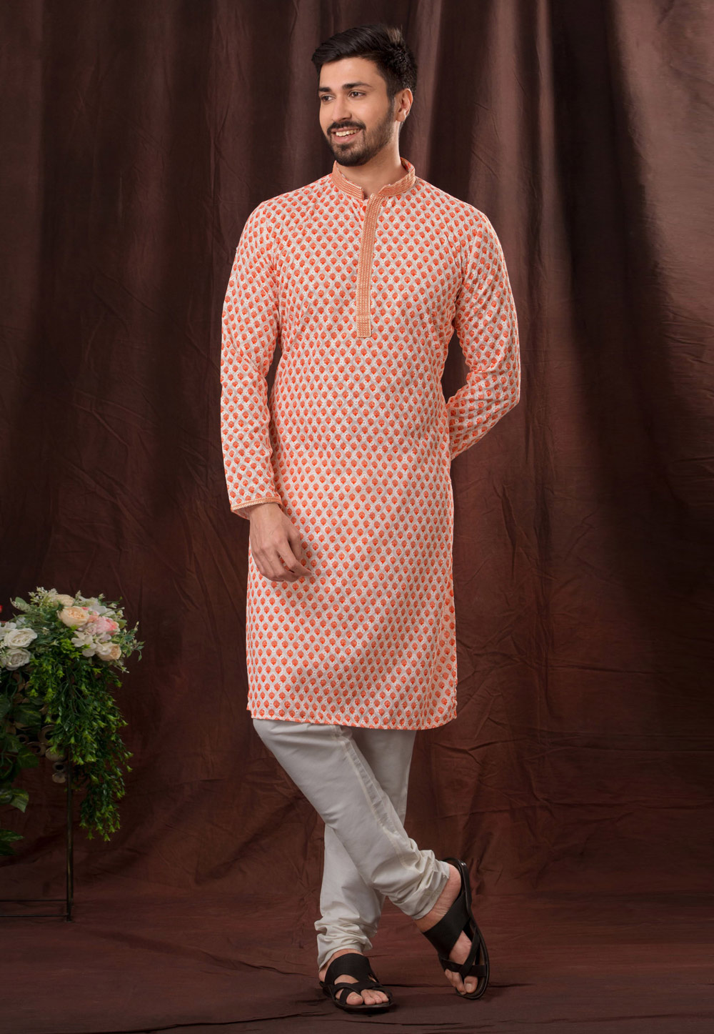 Pink Cotton Kurta Pajama 250814