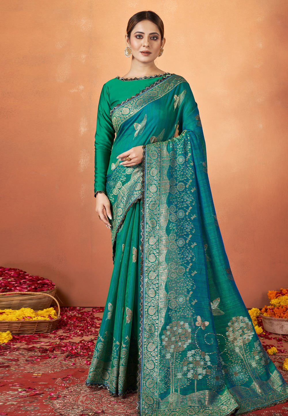 Sea Green Kanjivaram Silk Saree 273326