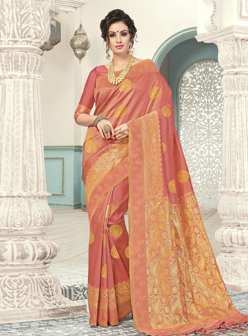 Pink Banarasi Silk Festival Wear Saree 143913