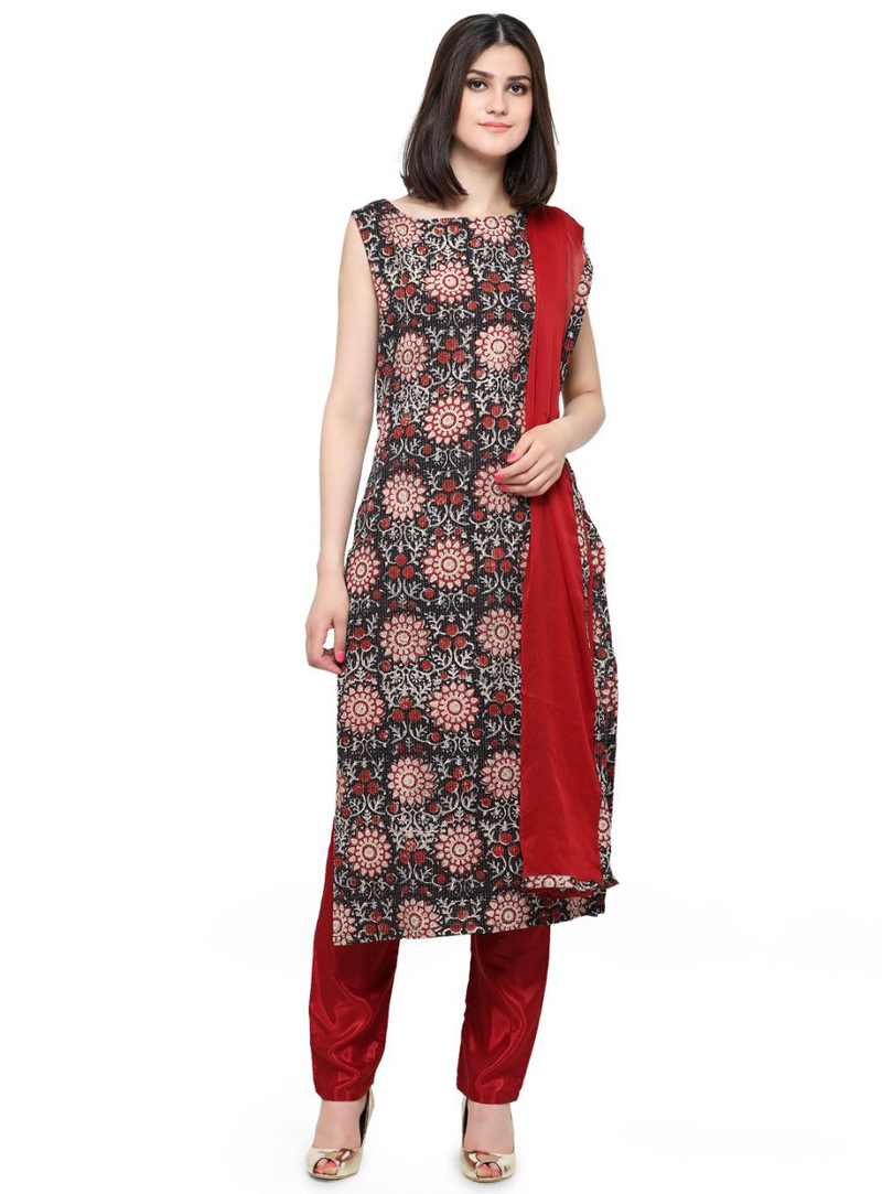 Red Cotton Pant Style Suit 97237