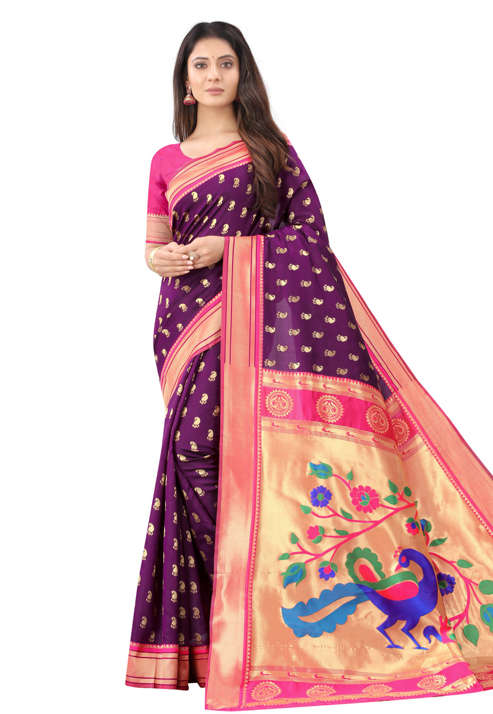 Purple Silk Paithani Saree 228502