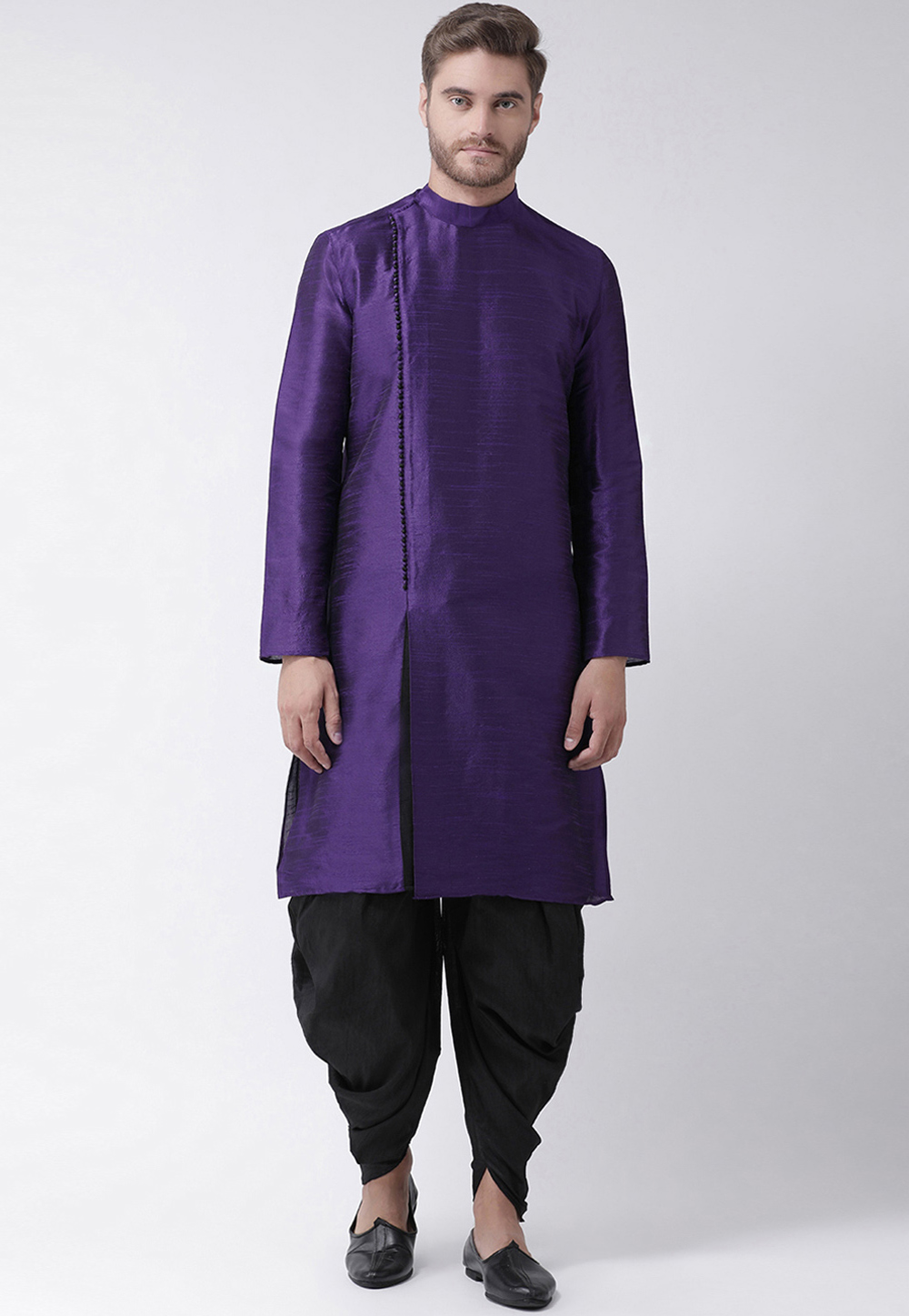 Purple Dupion Silk Readymade Dhoti Kurta 187877