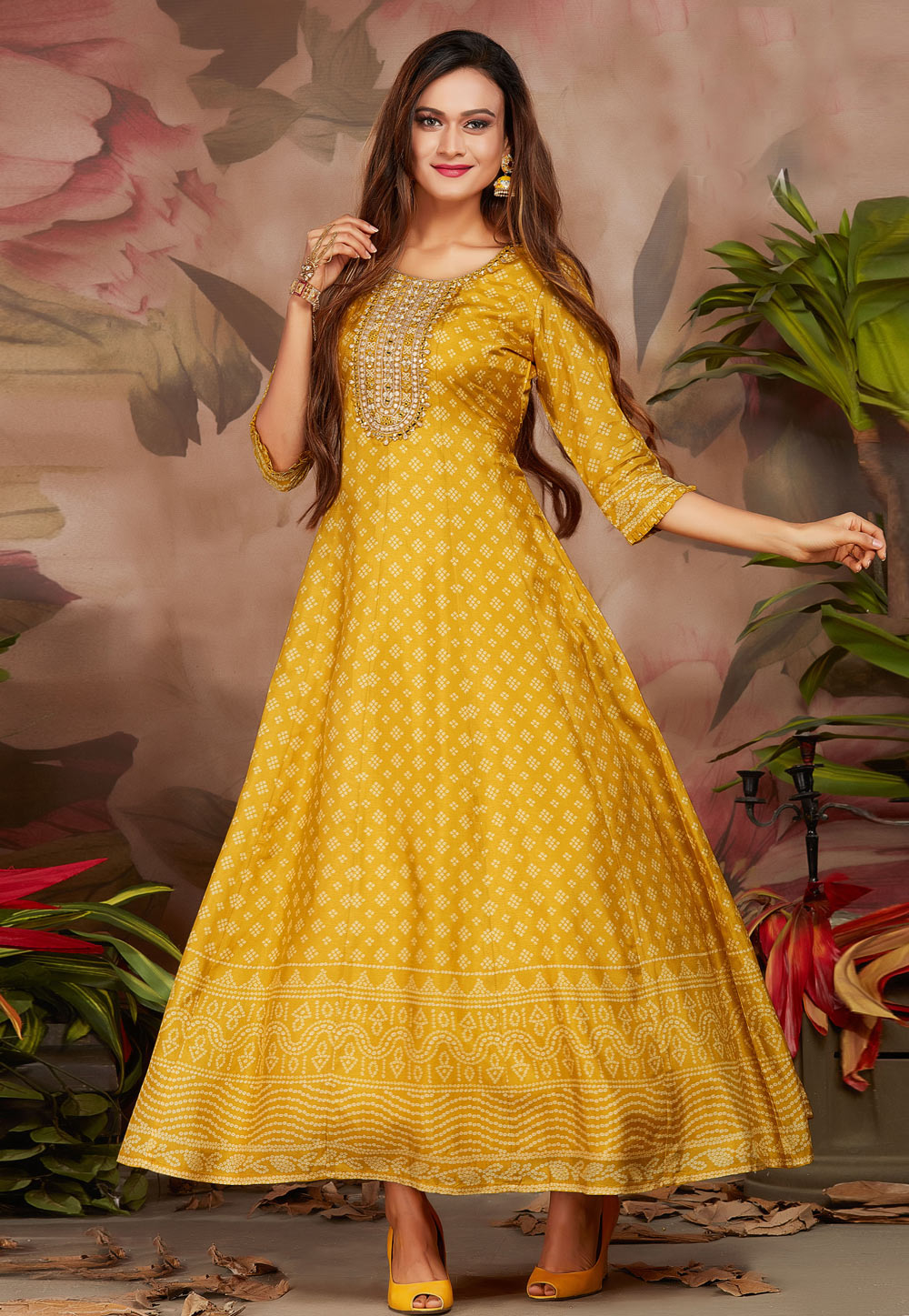Mustard Silk Gown 255279