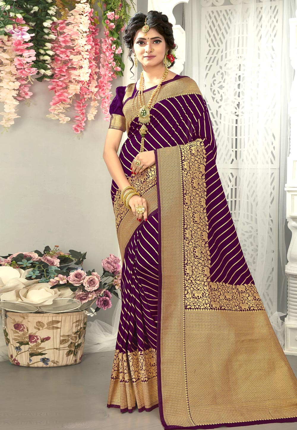 Purple Silk Festival Wear Saree 232504