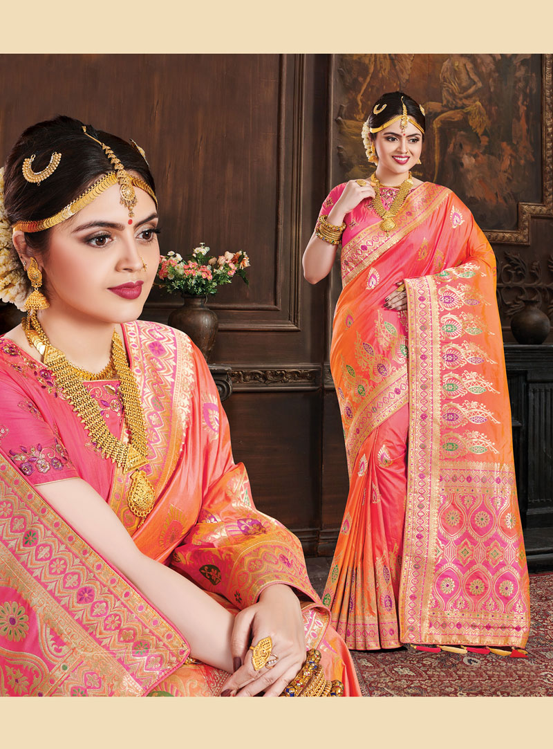 Pink Silk Festival Wear Saree 133327