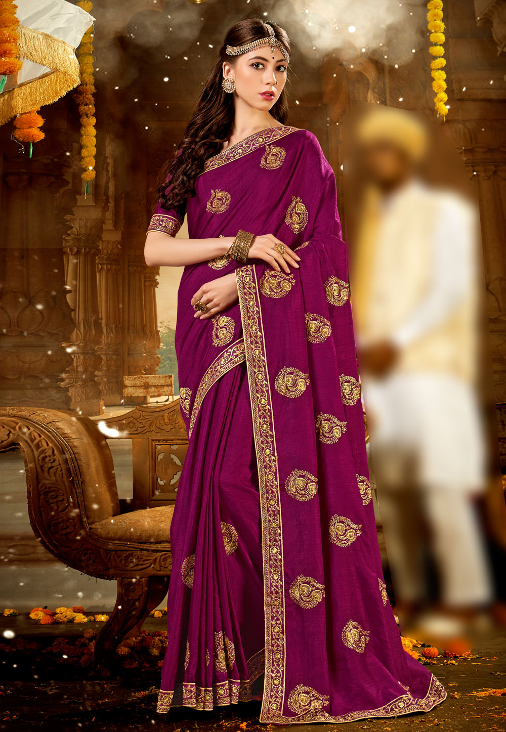 Purple Silk Saree With Blouse 247737