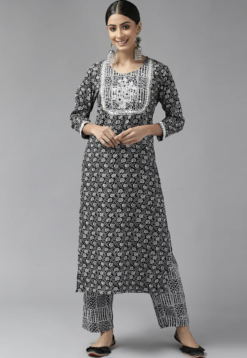Black Rayon Kurta Set With Pant 259261