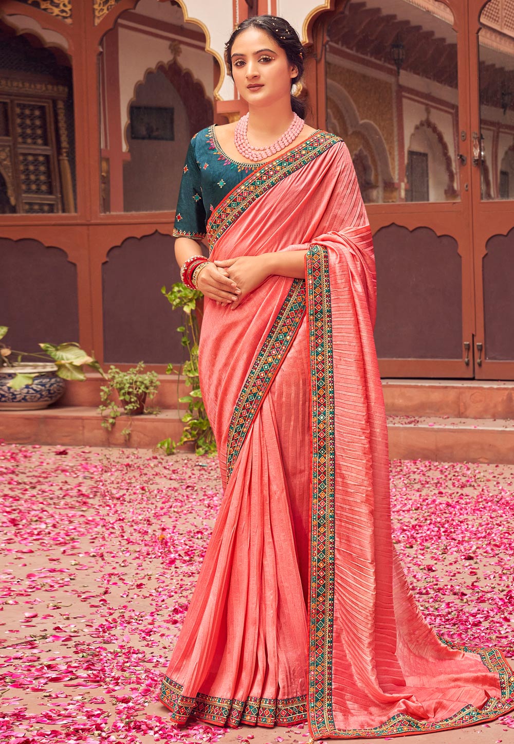 Pink Silk Saree With Blouse 248601