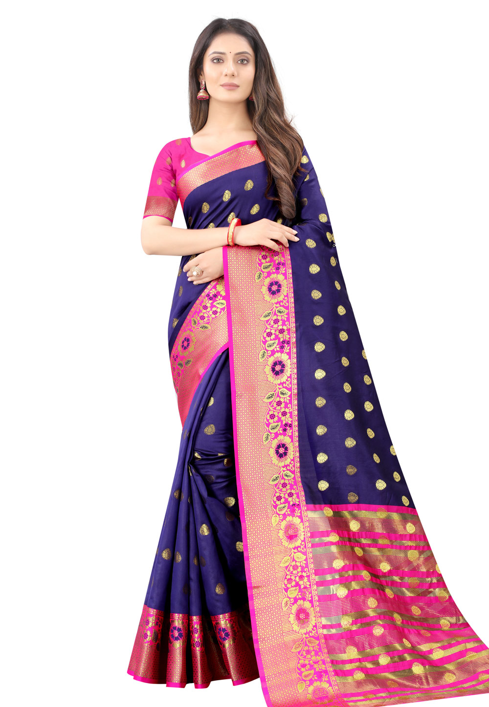 Blue Kanjivaram Silk Saree With Blouse 226153