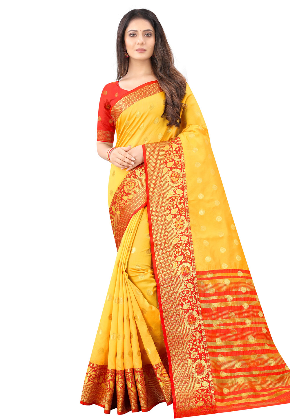 Yellow Kanjivaram Silk Festival Wear Saree 226154