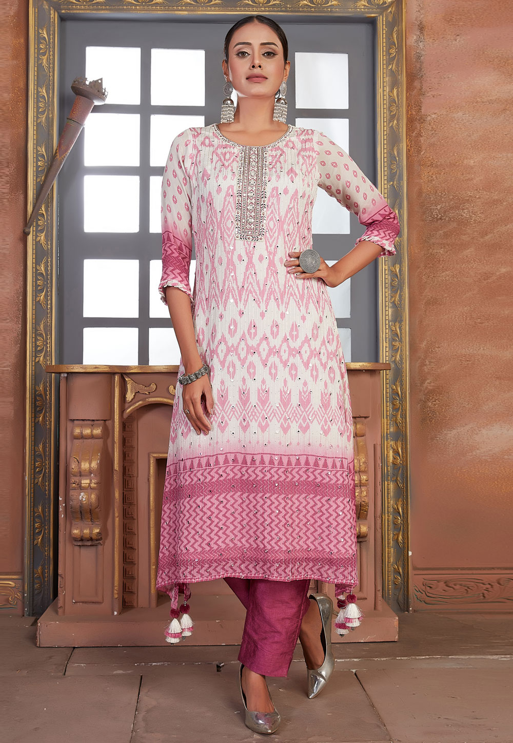 White Chinon Chiffon Tunic 262605