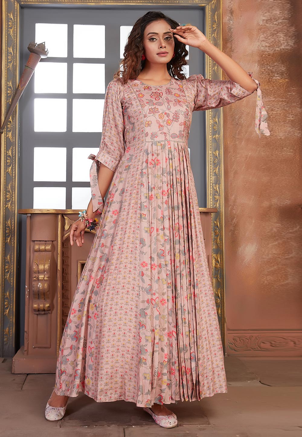 Light Pink Muslin Long Tunic 262613