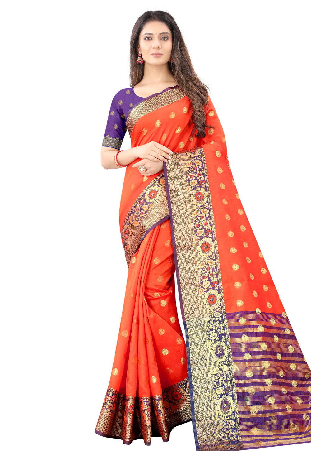 Orange Kanjivaram Silk Festival Wear Saree 226156