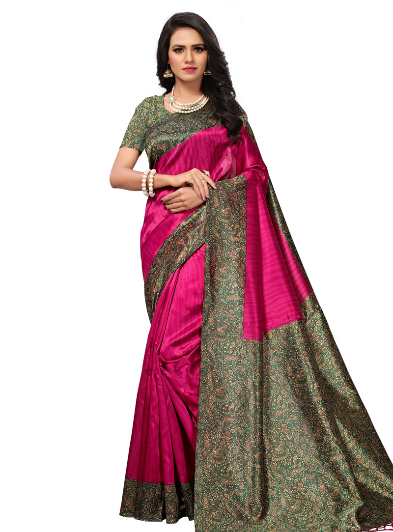 Magenta Silk Festival Wear Saree 147901