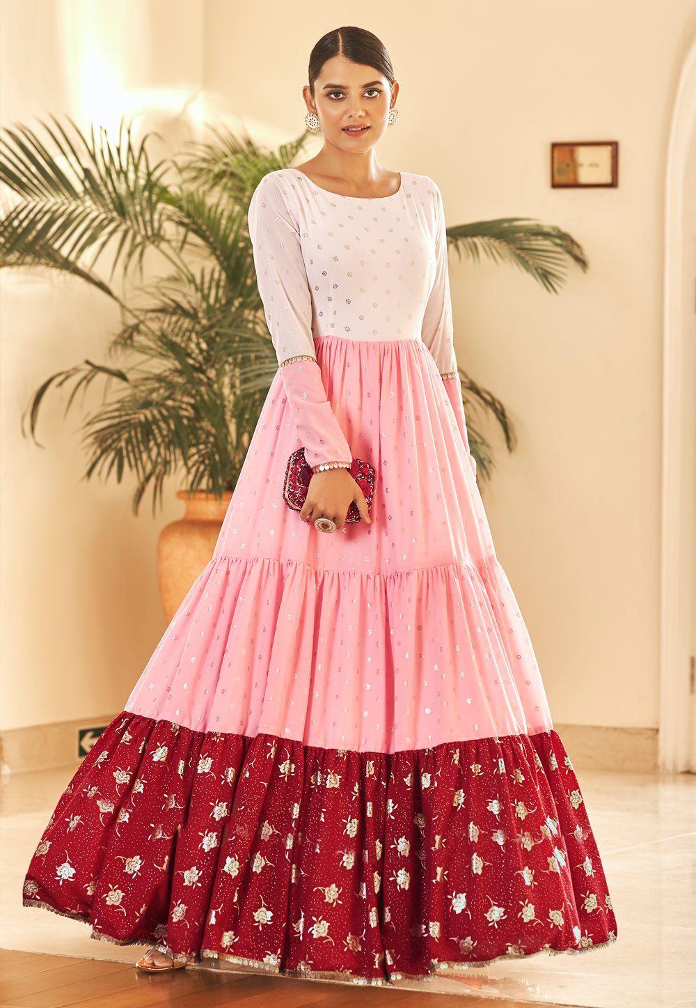 Pink Georgette Party Wear Gown 239872