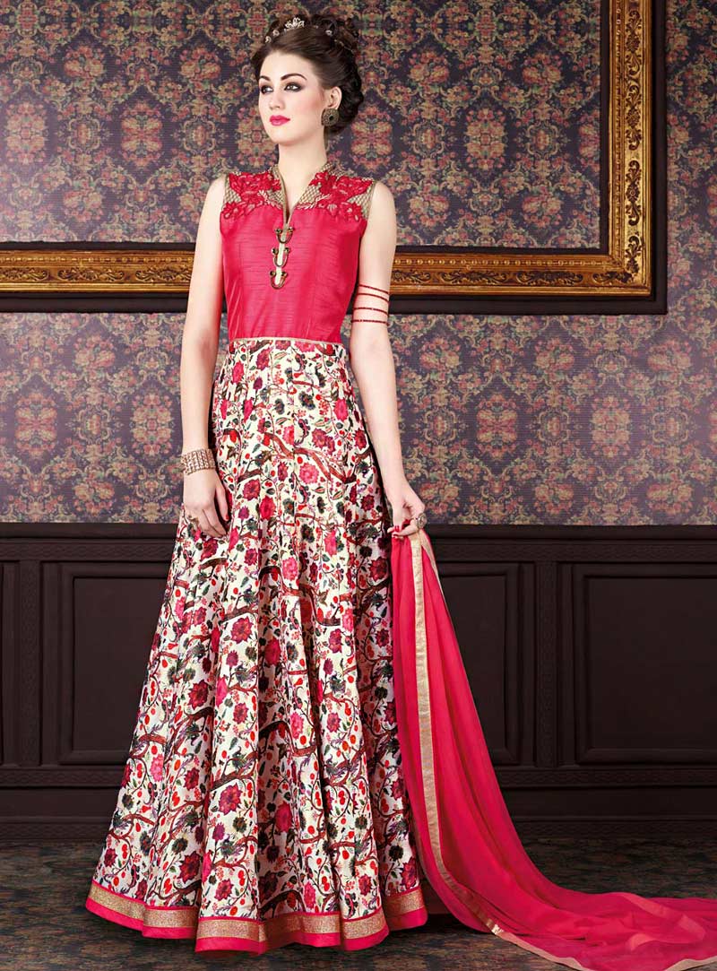 Pink Silk Floor Length Anarkali Suit 70715