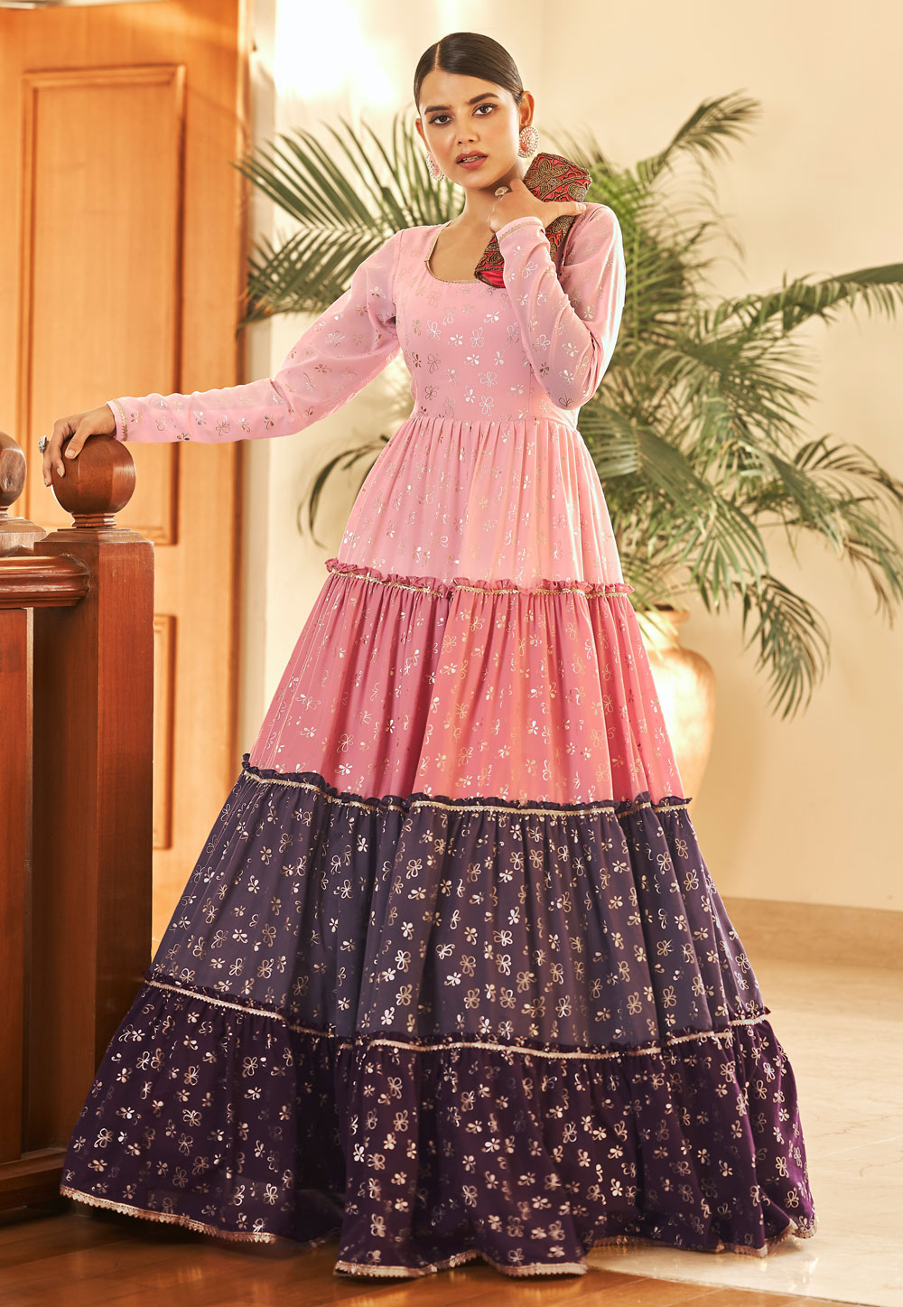 Pink Georgette Party Wear Gown 239878