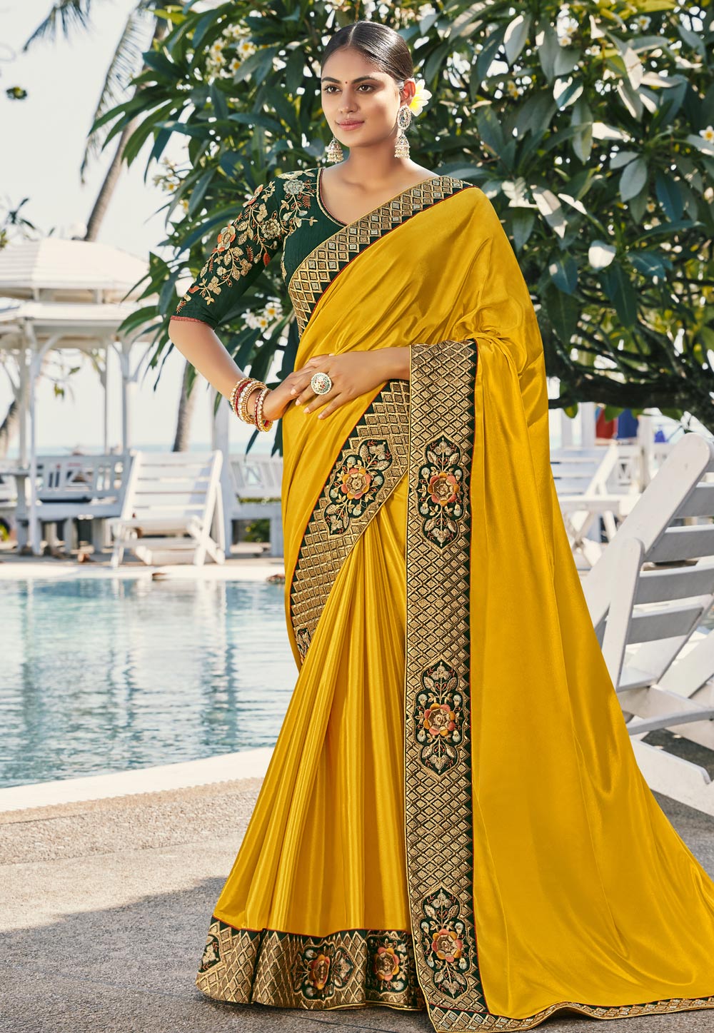 Yellow Silk Saree With Blouse 196707