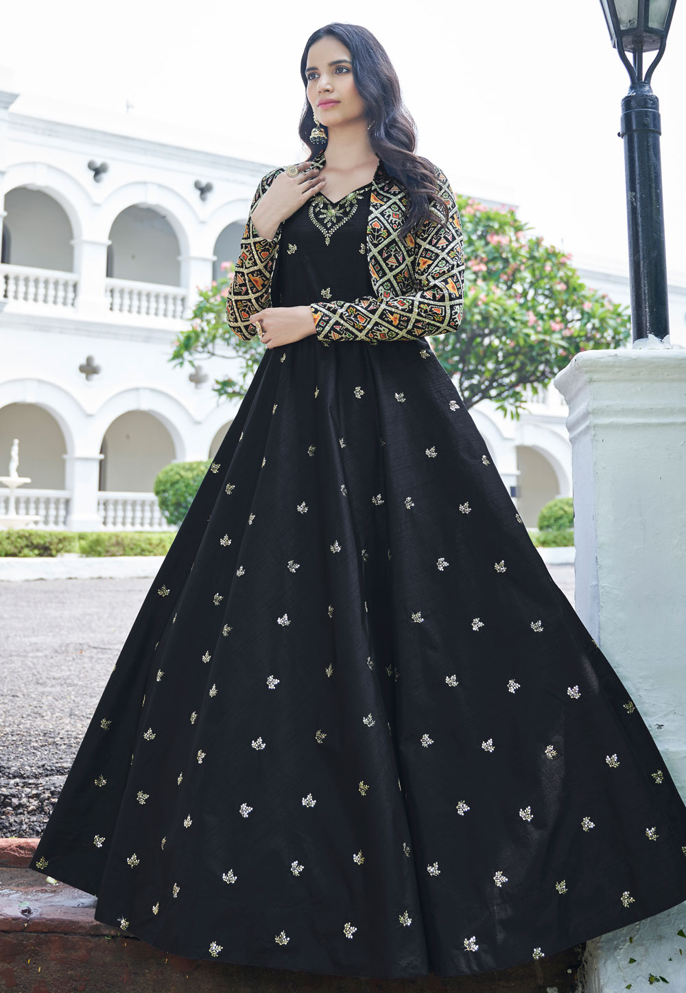 Buy Black Silk Evening Gown for Women Online from India's Luxury Designers  2024