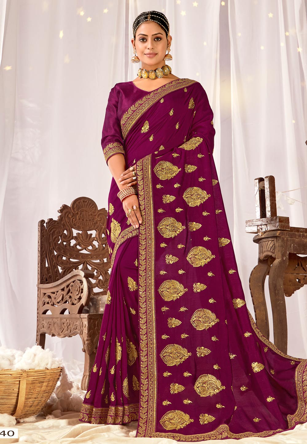 Purple Silk Saree With Blouse 245377