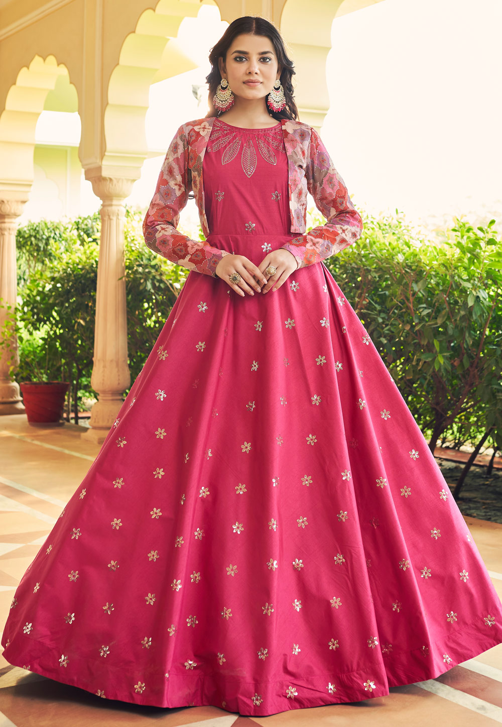 Banglory Silk Casual Wear And Wedding Wear Designer Color Anarkali Dress at  Rs 1335 in Surat