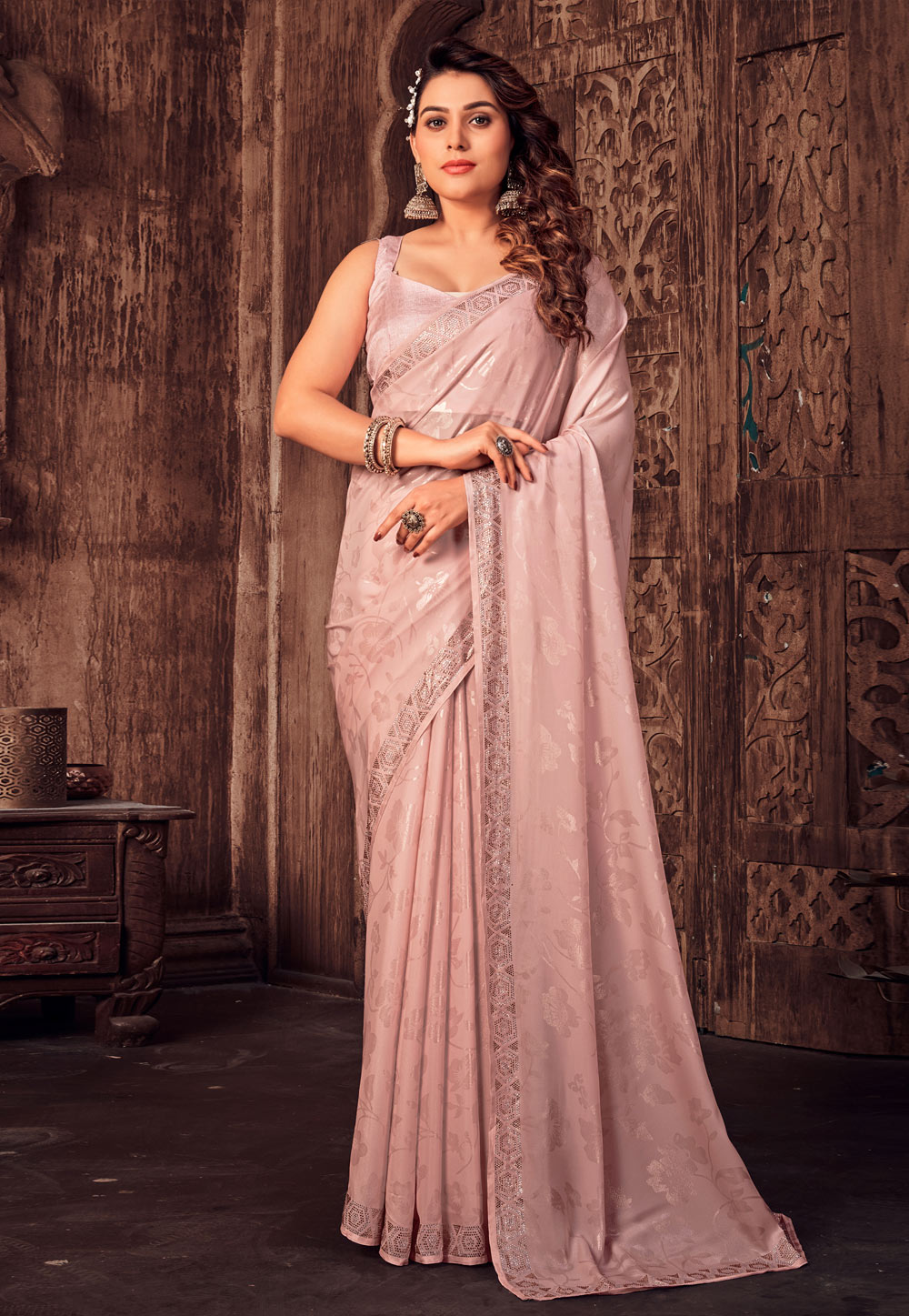 Pink Silk Saree With Blouse 252799
