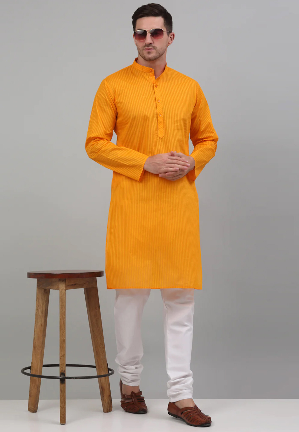 Orange Cotton Kurta Pajama 267735