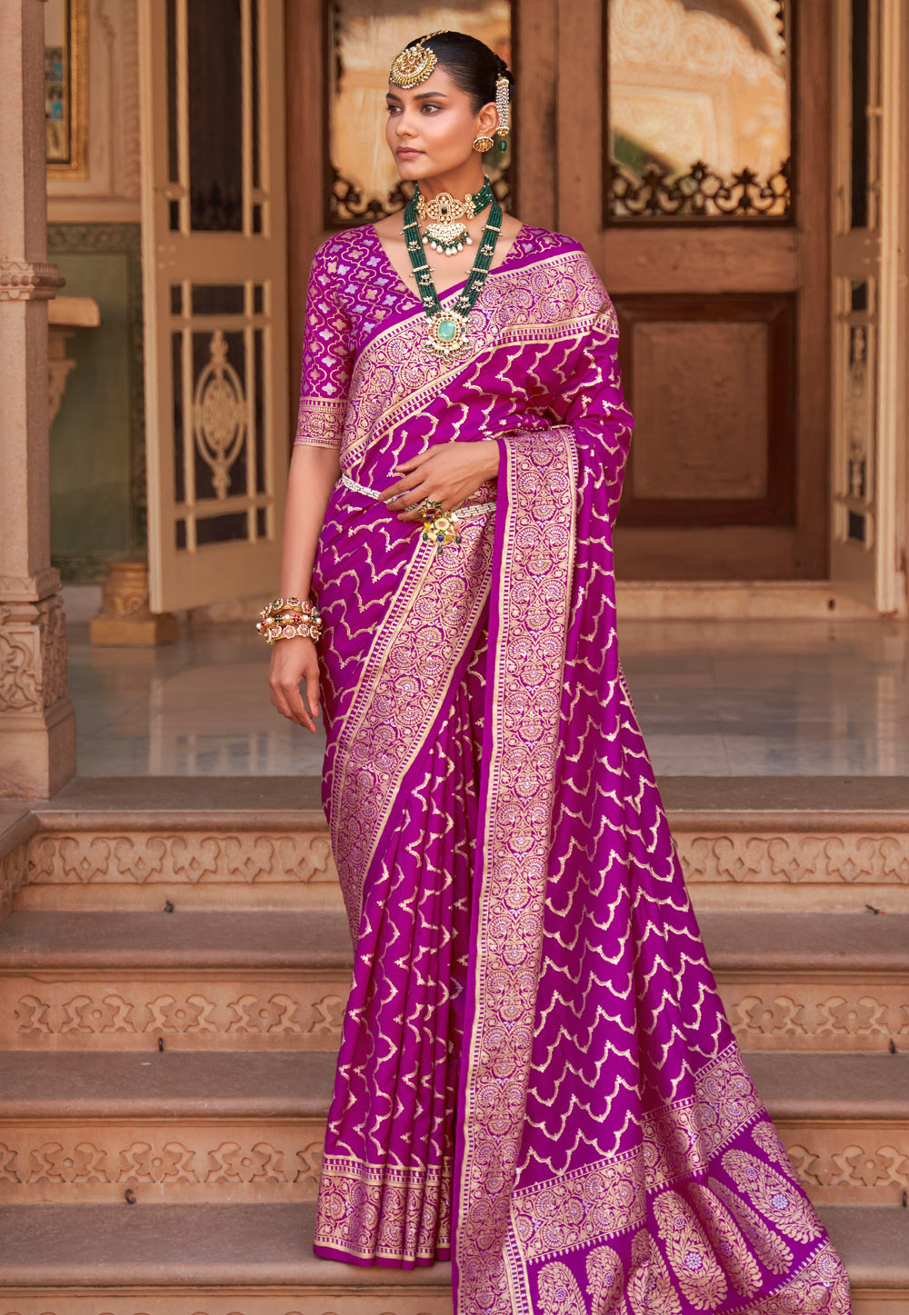 Purple Soft Silk Saree With Blouse 266695