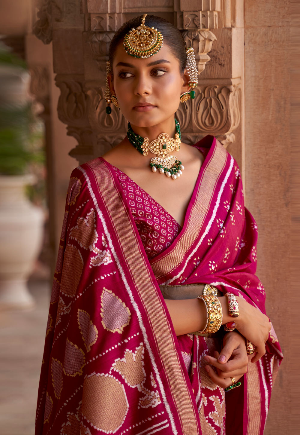 Royal Look Kanjivaram Silk Handloom Saree Online In Pink Color – Sunasa