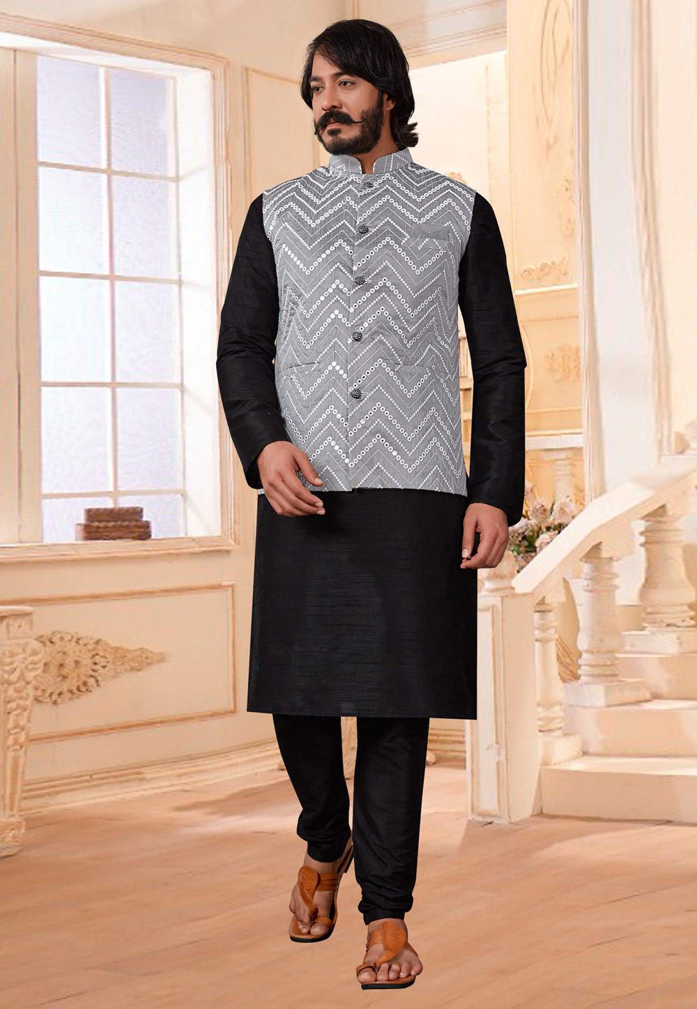 Buy For Party Wear Kurta Pajama With Jacket Online - MENV2321 | Appelle  Fashion