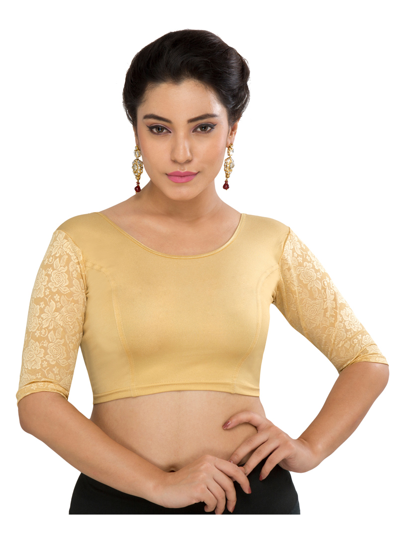 Beige Shimmer Readymade Blouse 102961
