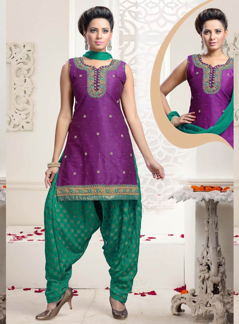 Purple Art Dhupian Silk Punjabi Suit 59918