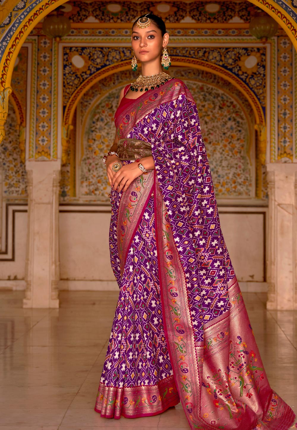 Violet Silk Paithani Saree 250740