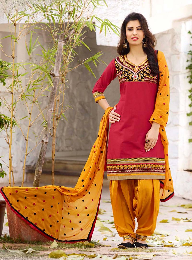 Pink Cotton Cambric Punjabi Suit 68121
