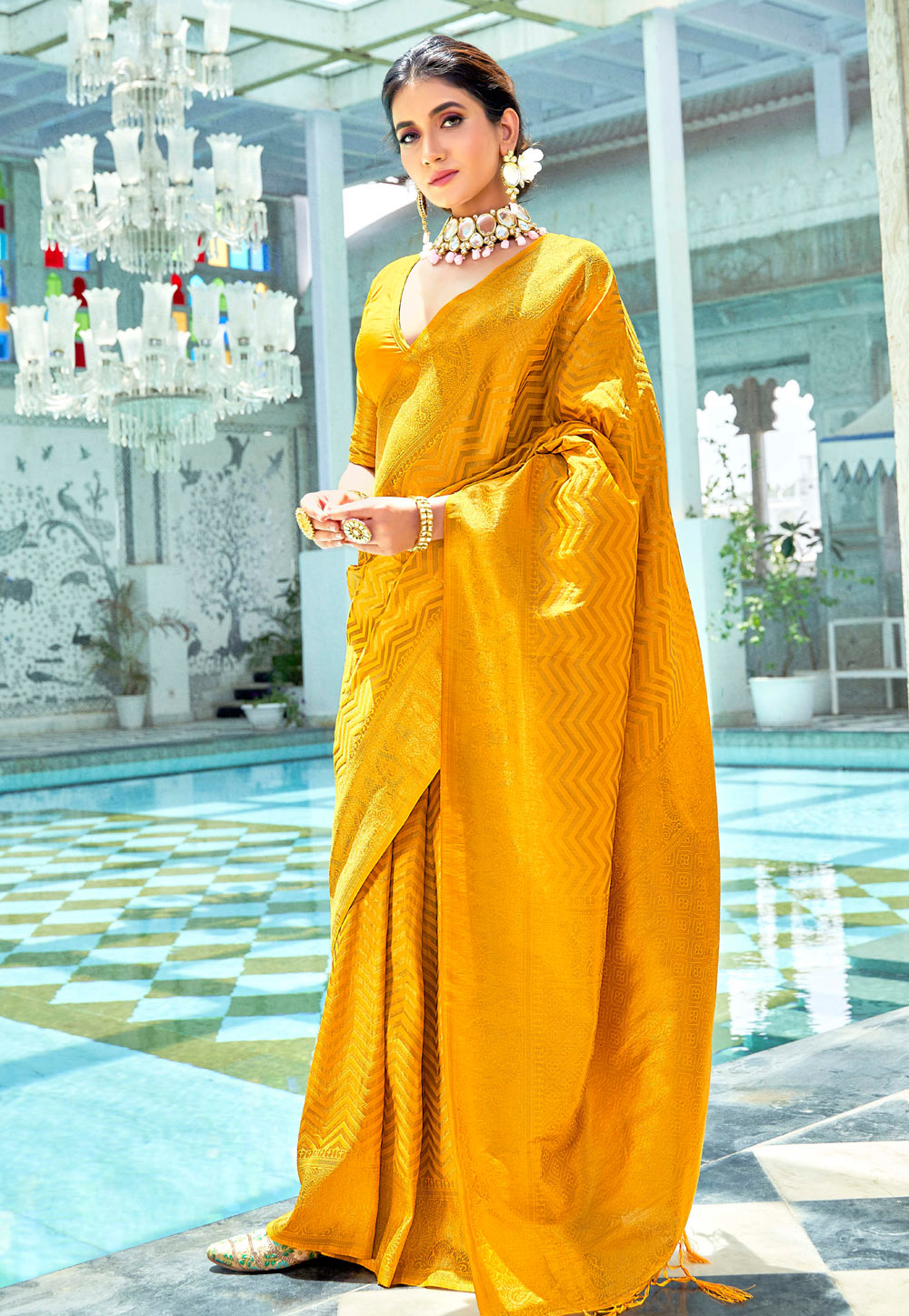Mustard Kanjivaram Silk Saree 264270