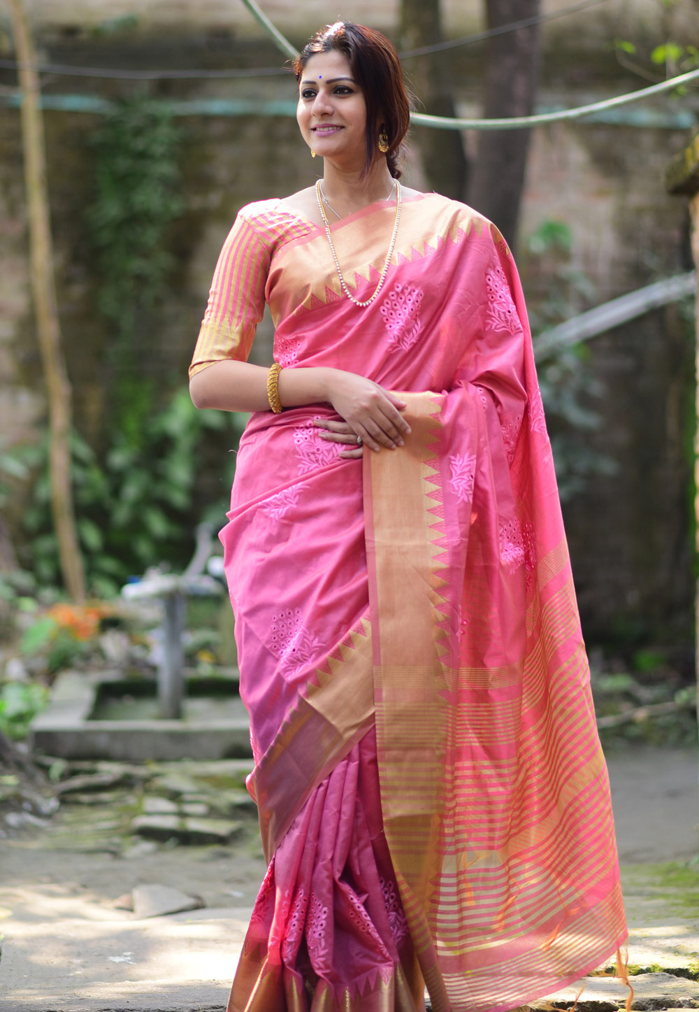 Pink Silk Saree With Blouse 223425