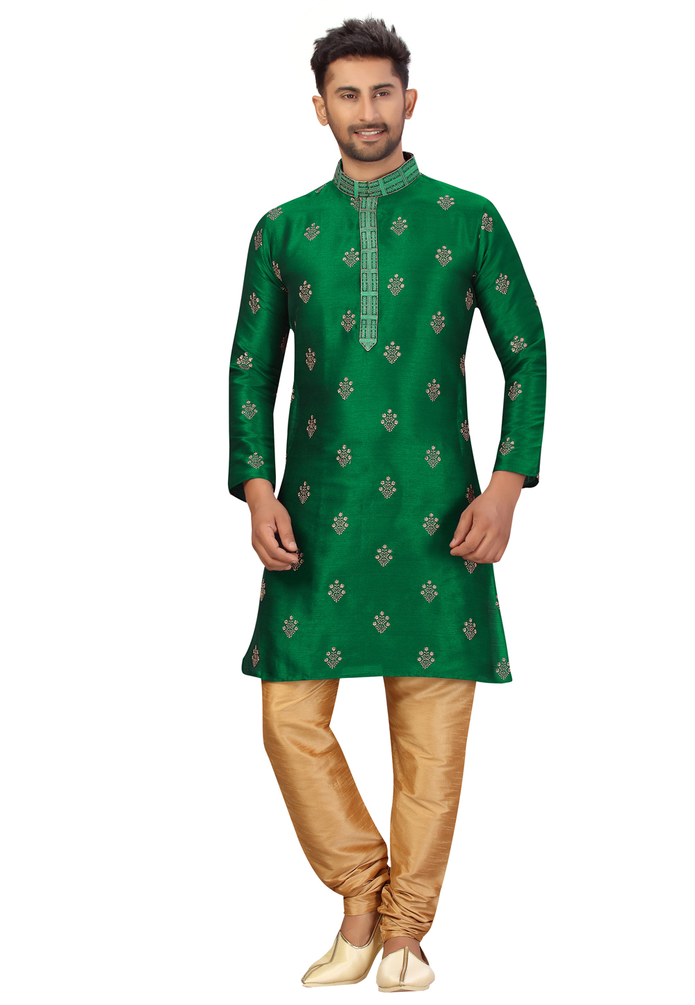 Green Art Silk Kurta Pajama 231070