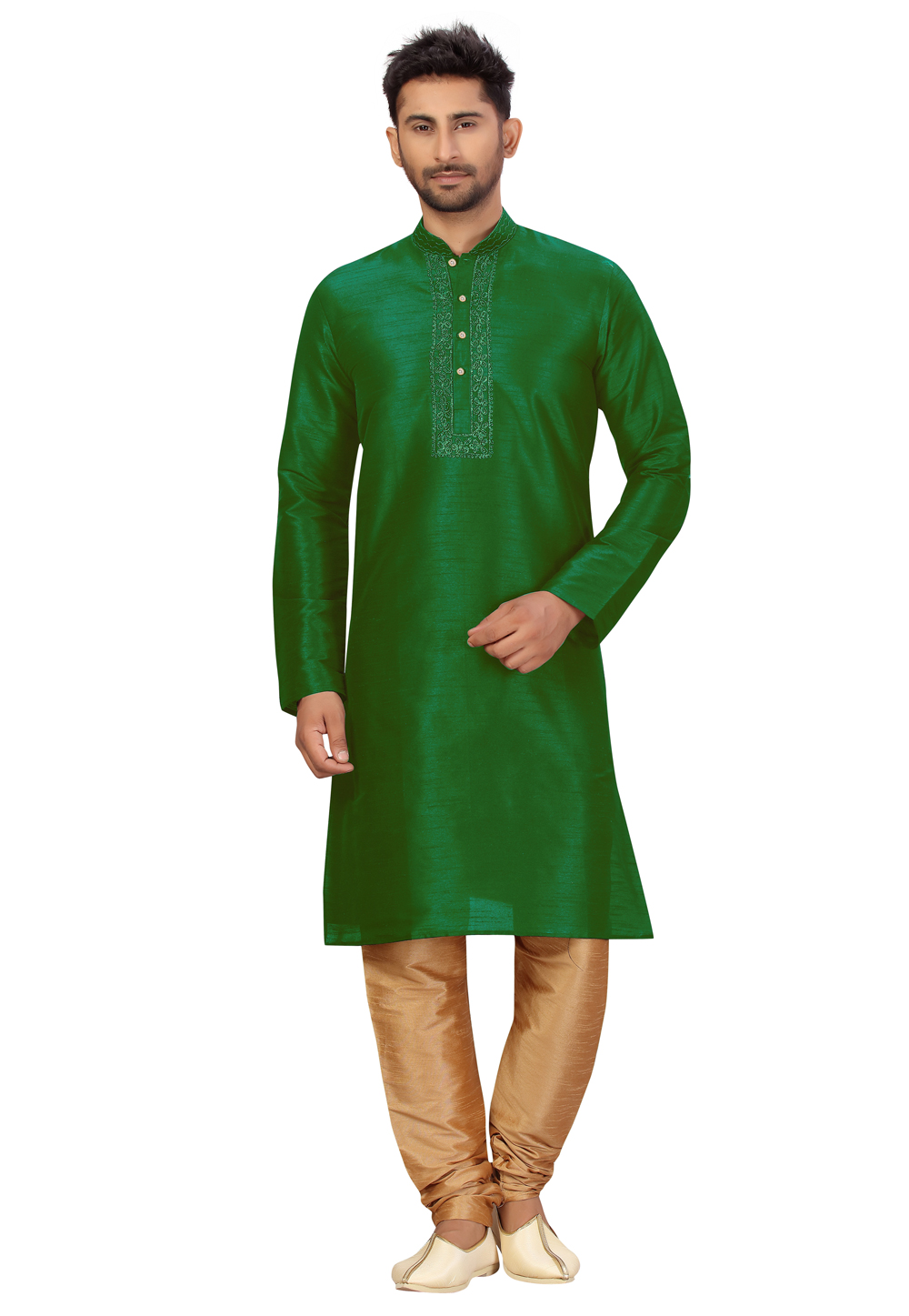 Green Art Silk Kurta Pajama 231082