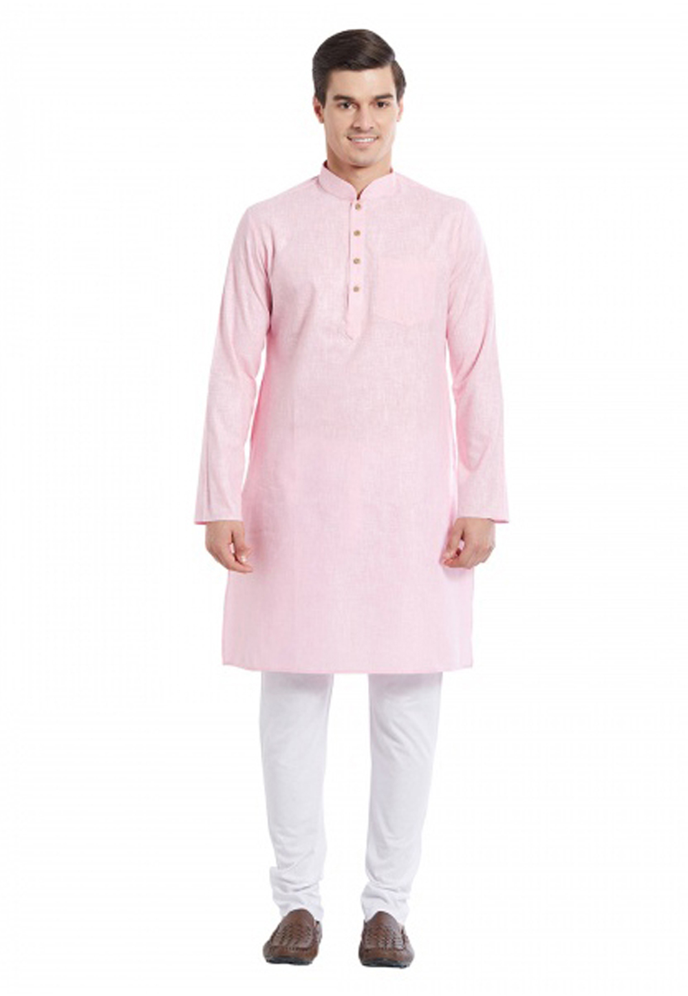 Pink Cotton Kurta Pajama 231086