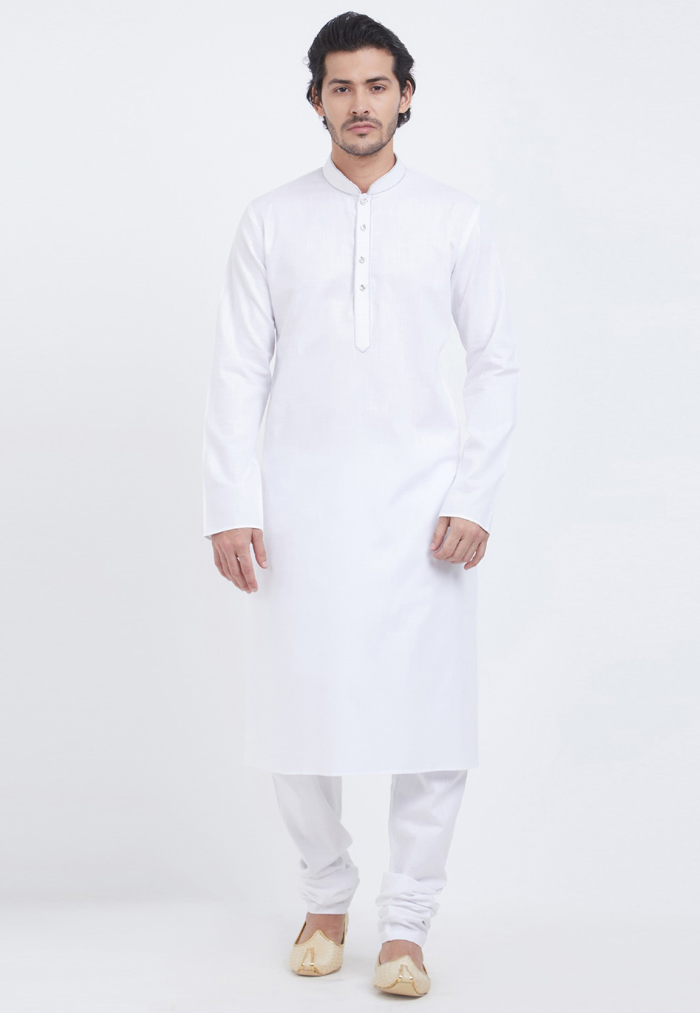 White Cotton Kurta Pajama 234972